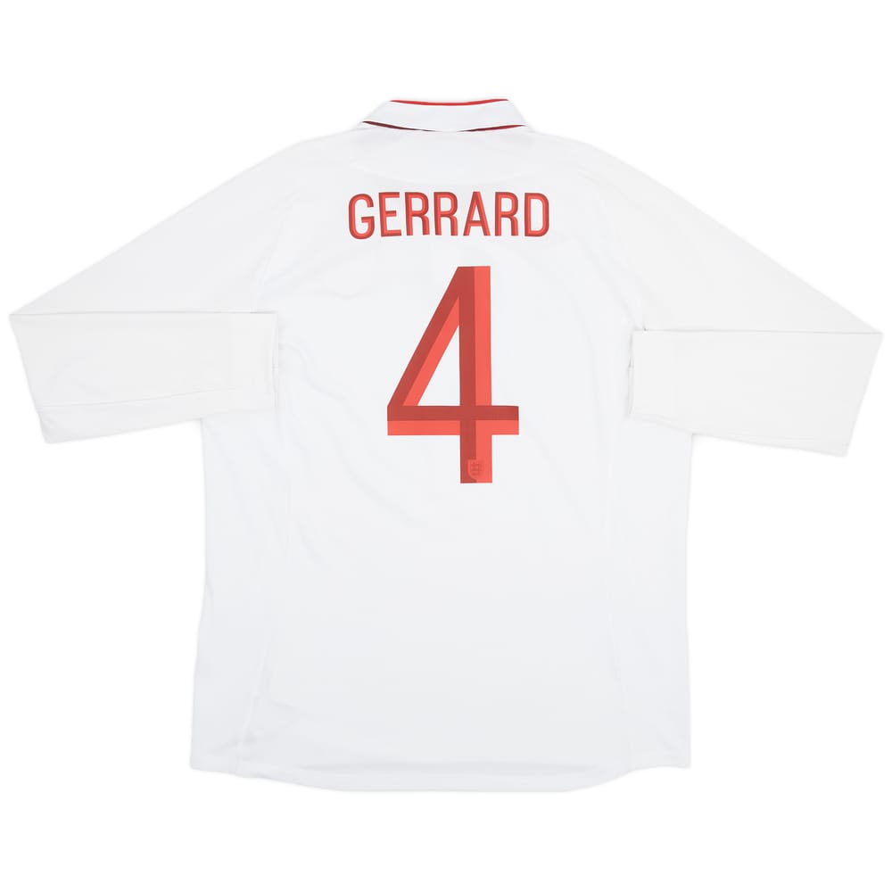 2012-13 England Home L/S Shirt Gerrard #4 - 9/10 - (XL)
