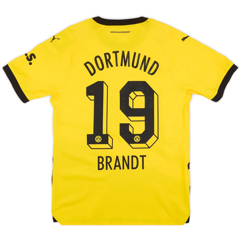 2023-24 Borussia Dortmund Authentic Home Shirt Brandt #19