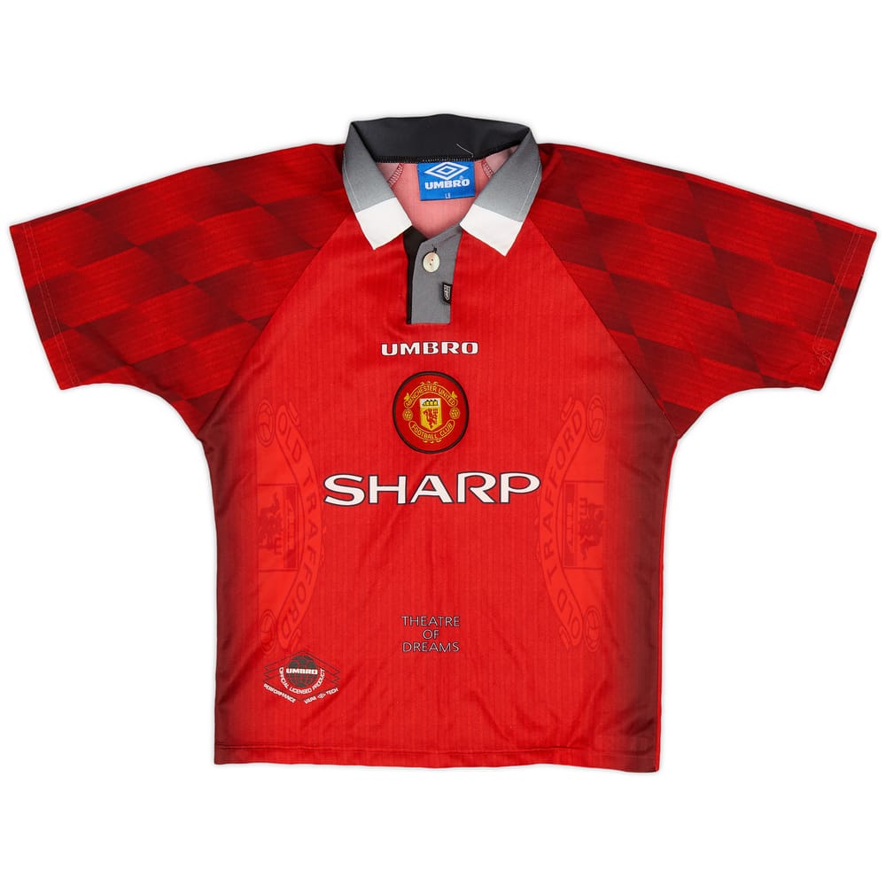 1996-98 Manchester United Home Shirt - 8/10 - (L.Boys)