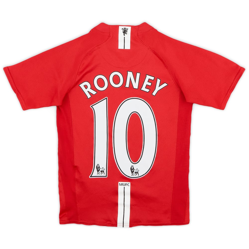 2007-09 Manchester United Home Shirt Rooney #10 - 8/10 - (S.Boys)