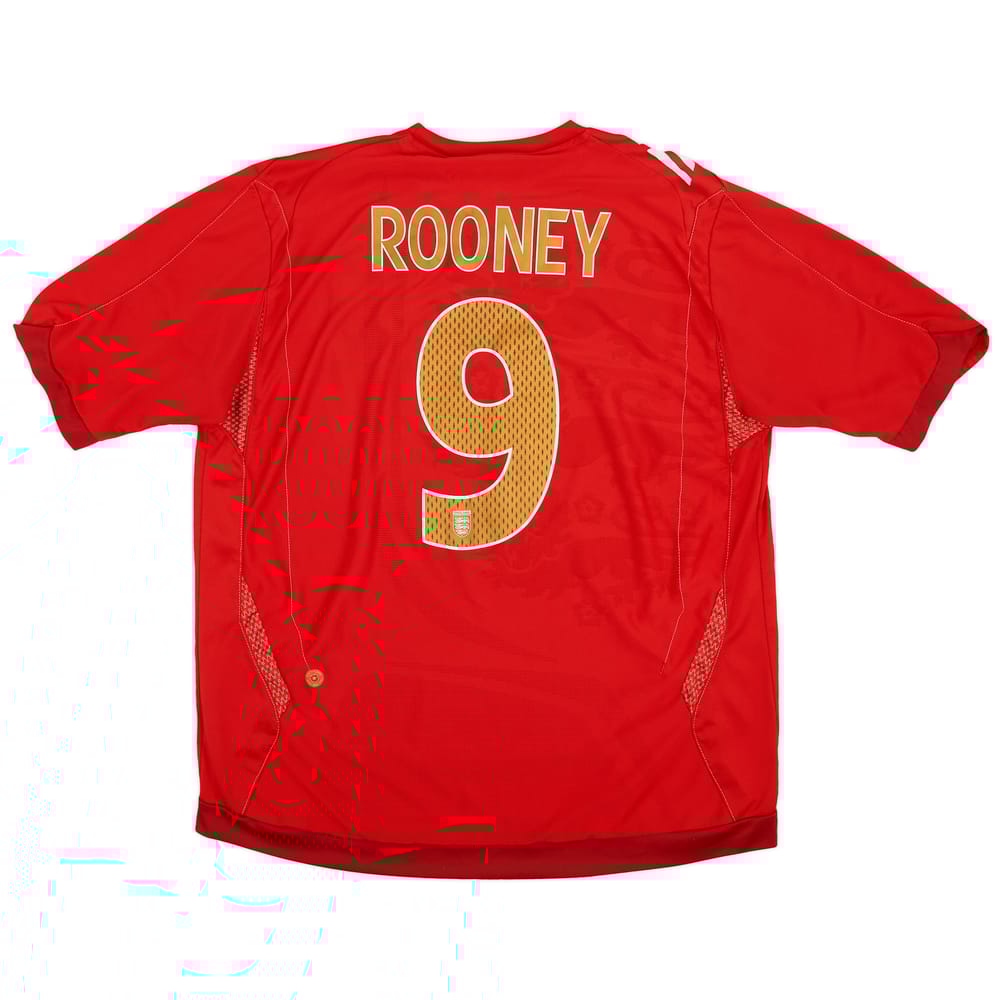 2006-08 England Away Shirt Rooney #9 - 8/10 - (XL)