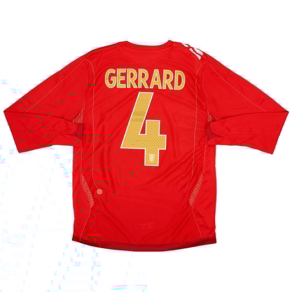 2006-08 England L/S Away Shirt Gerrard #4 - 7/10 - (M)