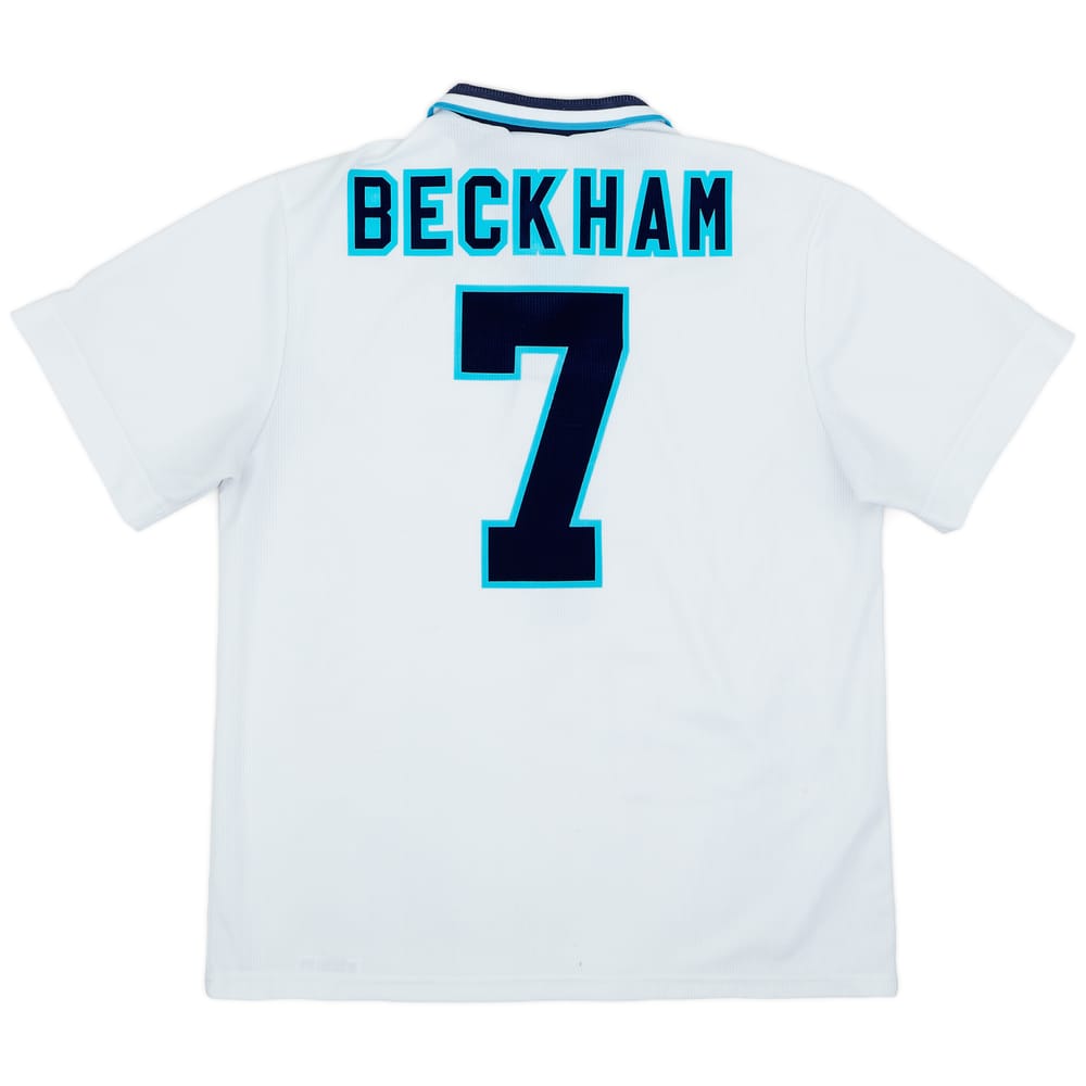 1995-97 England Home Shirt Beckham #7 - 8/10 - (XL)