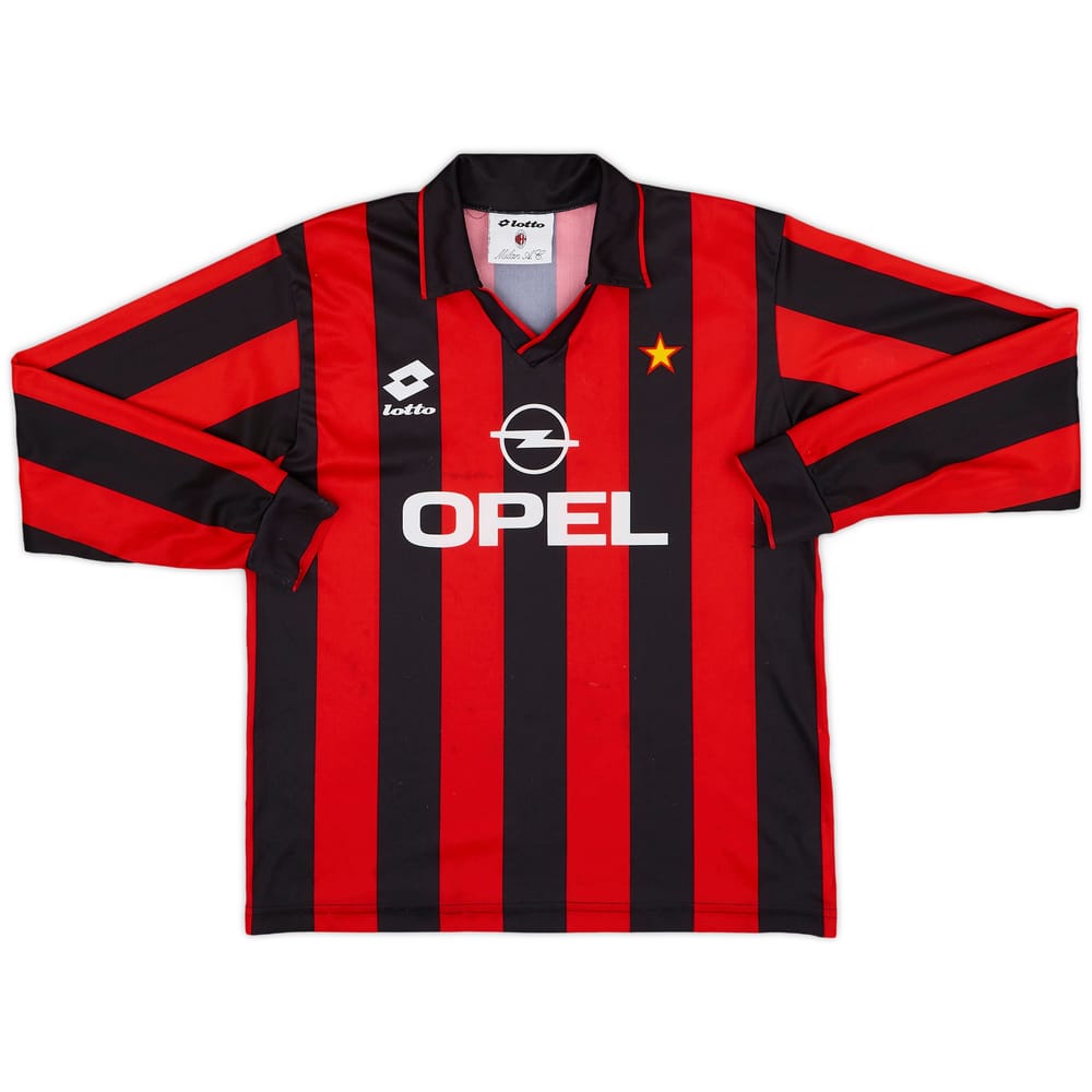 1994-95 AC Milan Home L/S Shirt - 7/10 - (S)
