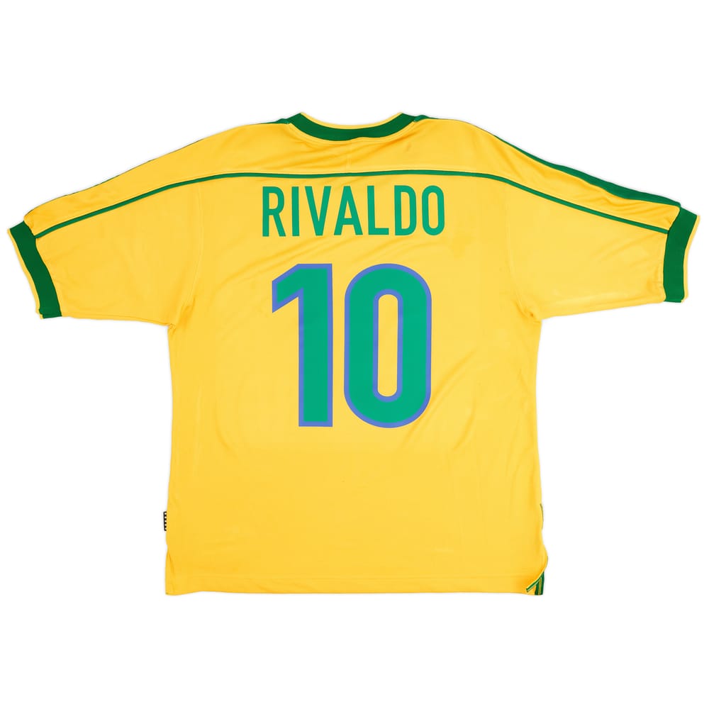 1998-00 Brazil Home Shirt Rivaldo #10 - 6/10 - (M)