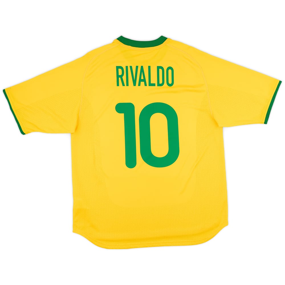 2000-02 Brazil Home Shirt Rivaldo #10 - 9/10 - (XL)