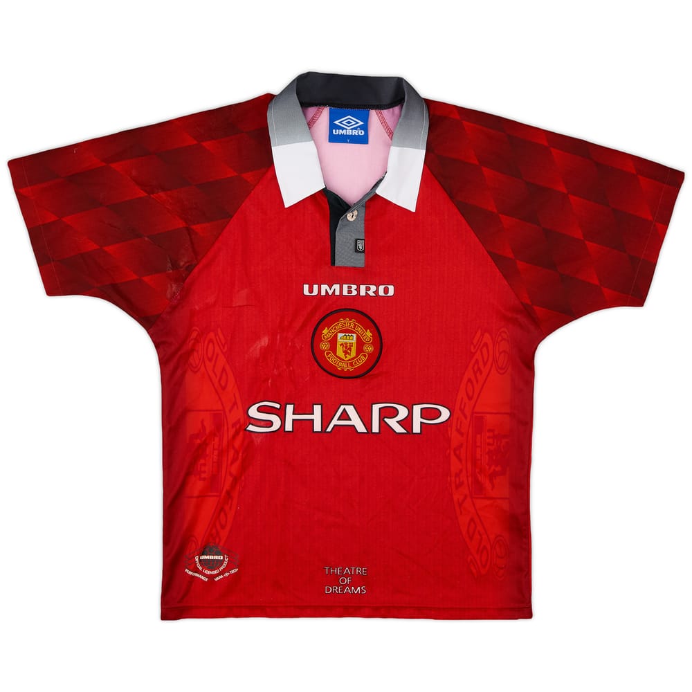 1996-98 Manchester United Home Shirt - 7/10 - (Y)