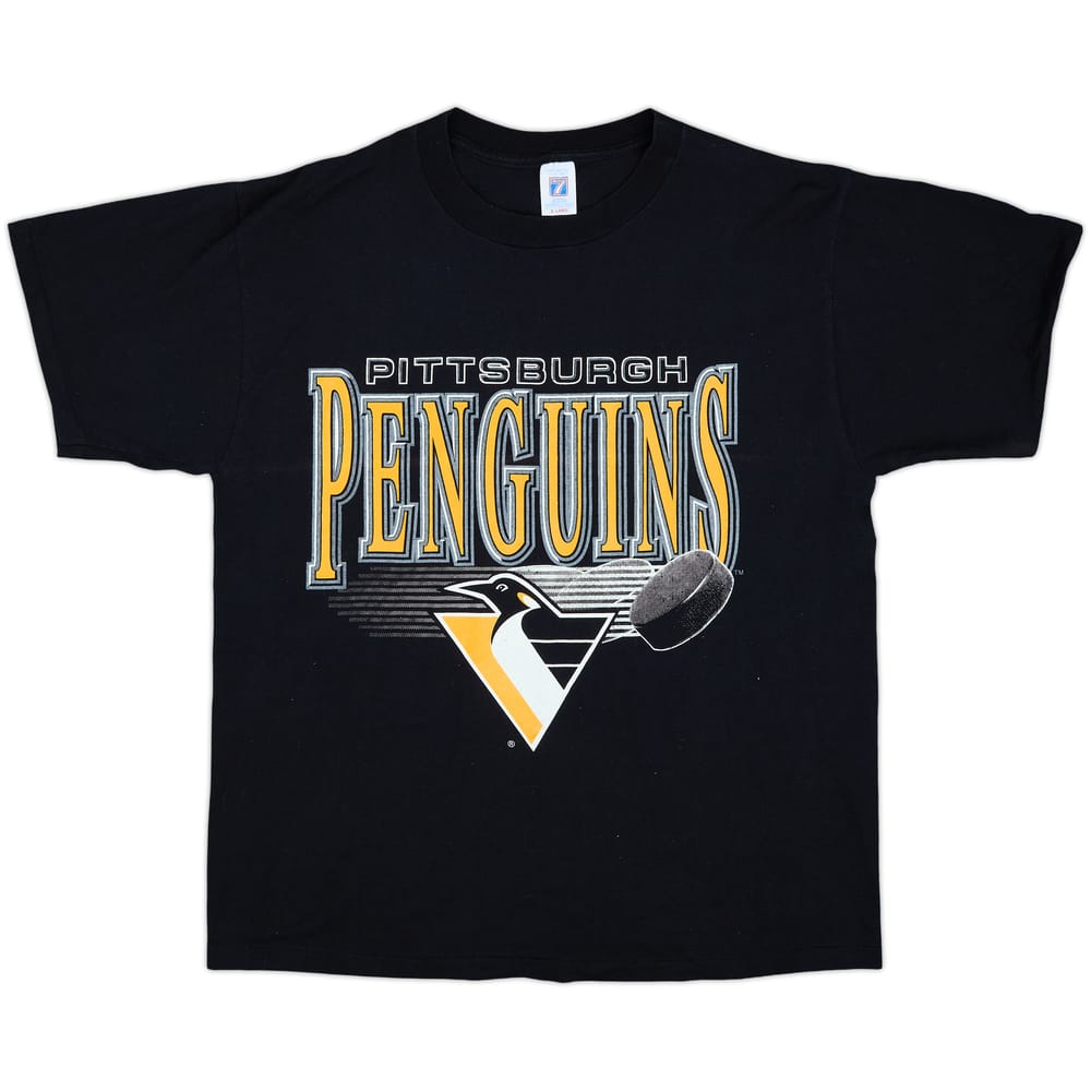 1990s Pittsburgh Penguins Logo 7 Graphic Tee - 9/10 - (XL)