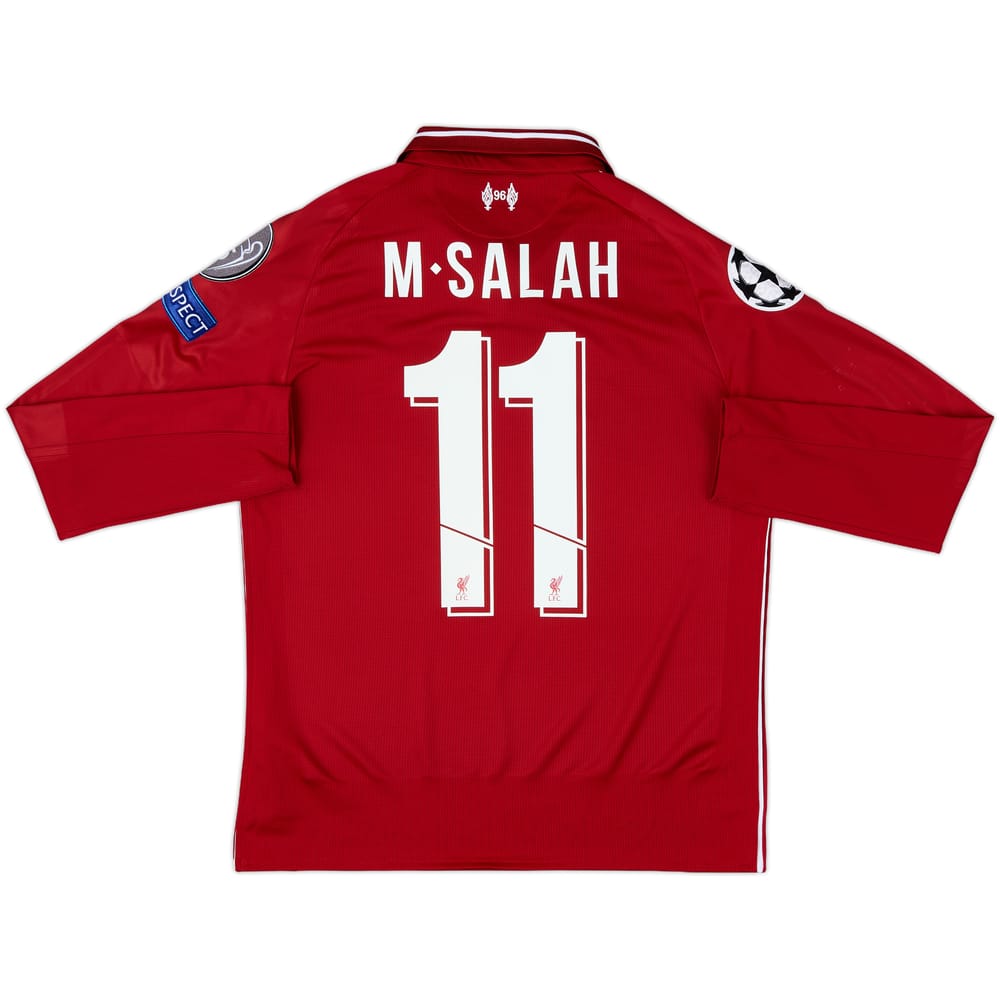 2018-19 Liverpool Home L/S Shirt M.Salah #11 - 7/10 - (XL.Boys)