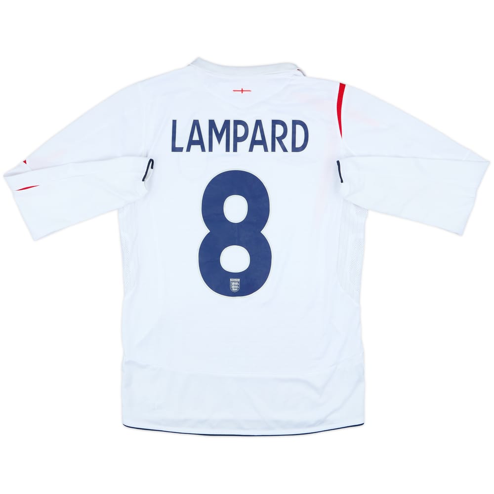 2005-07 England Home L/S Shirt Lampard #8 - 8/10 - (S)