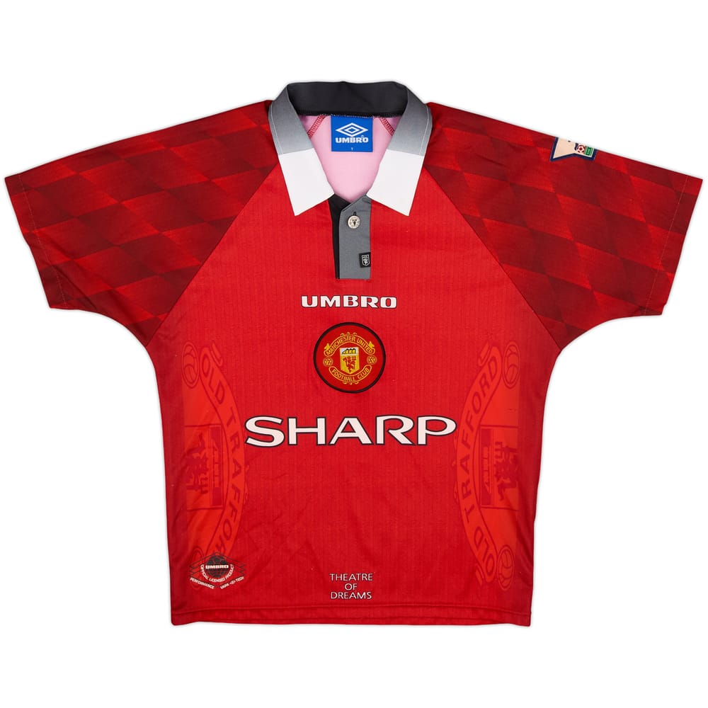 1996-98 Manchester United Home Shirt - 8/10 - (Y)