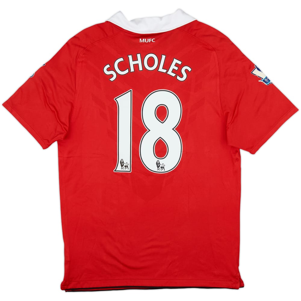 2010-11 Manchester United Home Shirt Scholes #18 - 6/10 - (M)
