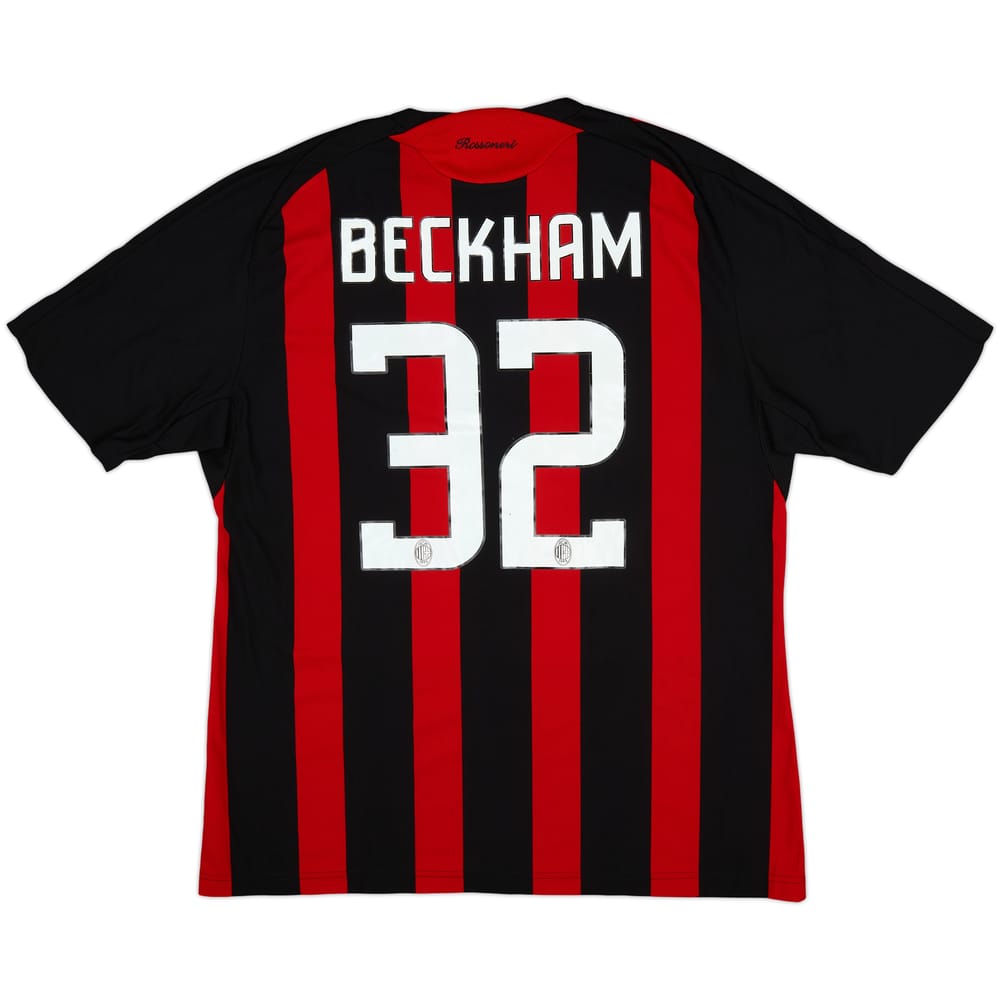 2008-09 AC Milan Home Shirt Beckham #32 - 4/10 - (XL)