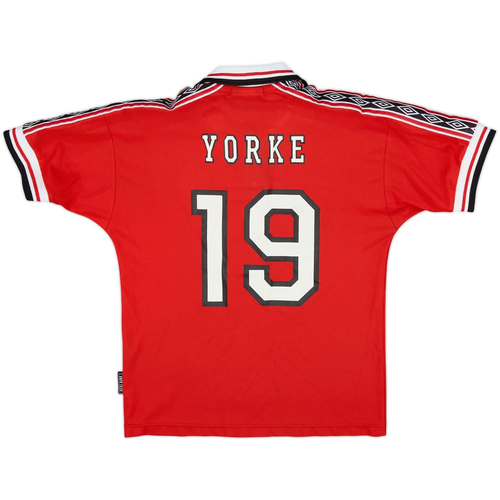 1998-00 Manchester United Home Shirt Yorke #19 - 6/10 - (L.Boys)