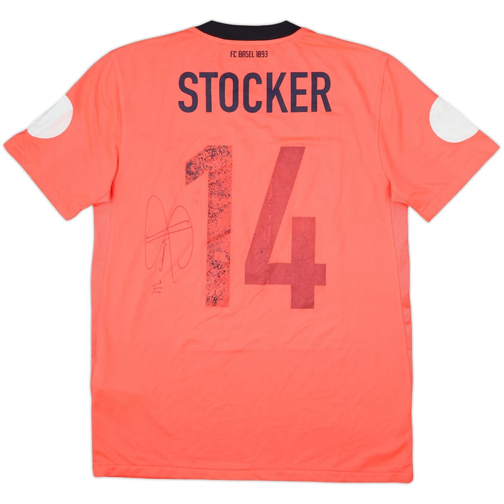 Camiseta de visitante firmada del FC Basel 2011-12 Stocker #14 - 4/10 - (M)