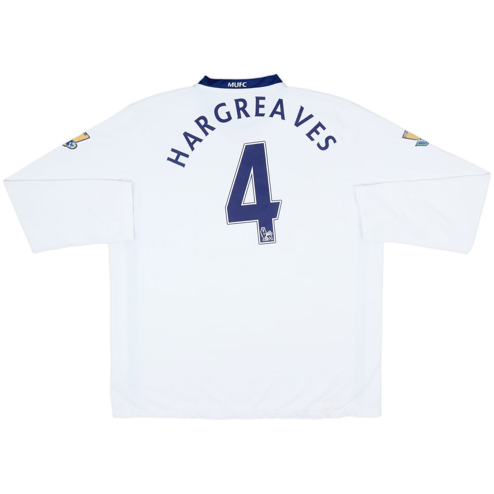 2008-10 Manchester United Away L/S Shirt Hargreaves #4 - 6/10 - (XL)