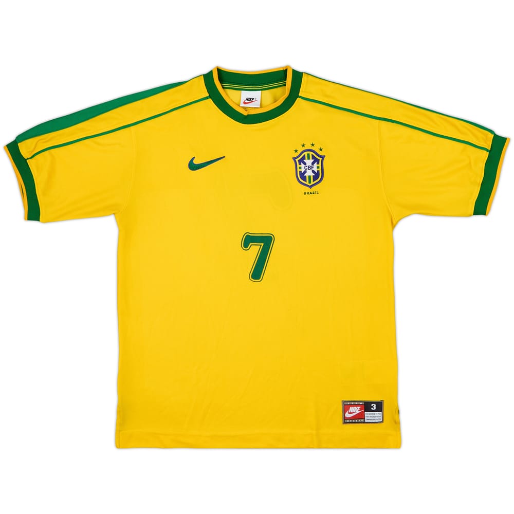 1998-00 Brazil Home Shirt #7 - 9/10 - (M)