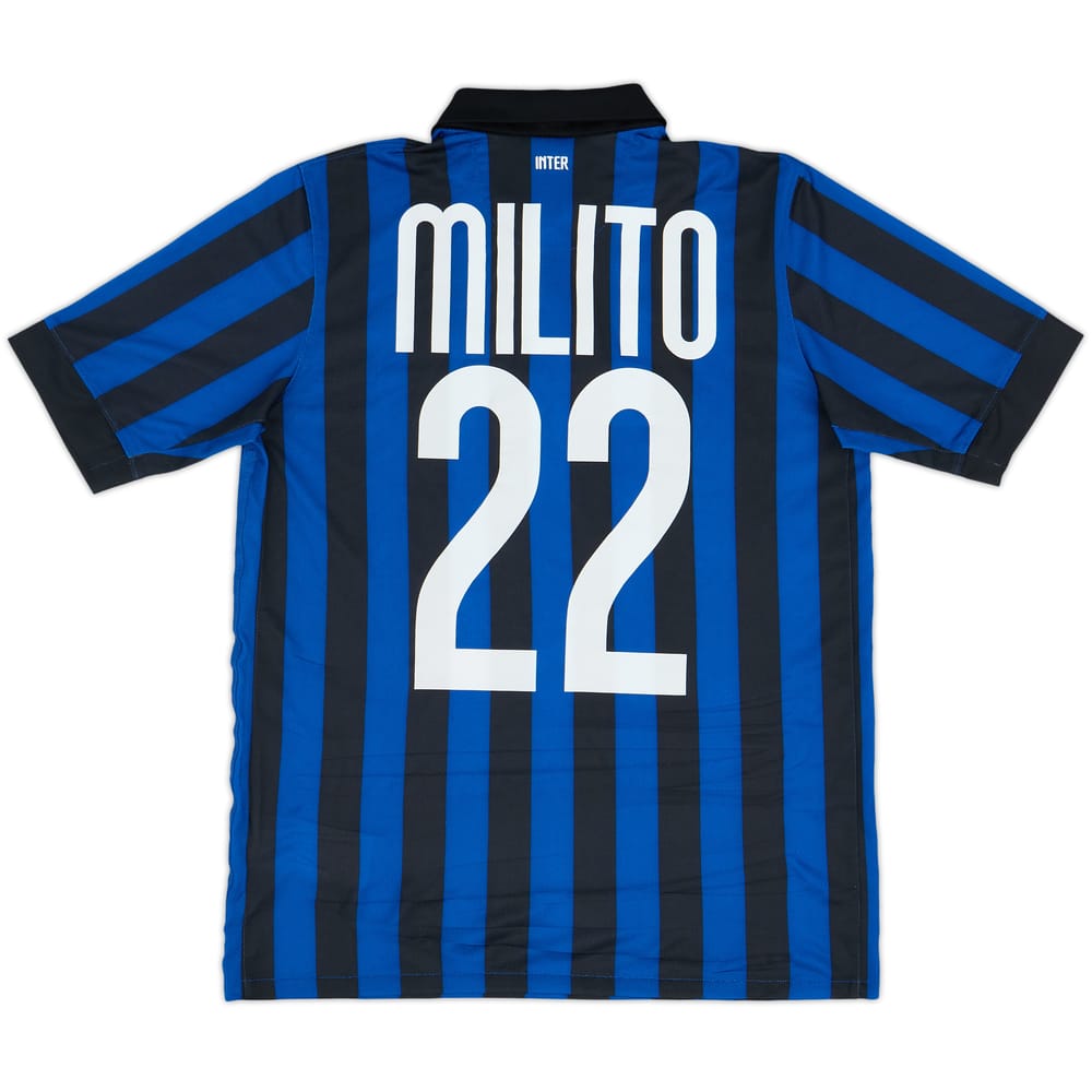 Camiseta de local del Inter Milan 2011-12 Milito #22 - 8/10 - (XL.Niños)