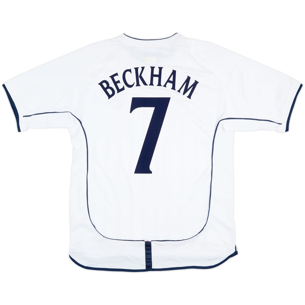 2001-03 England Home Shirt Beckham #7 - 7/10 - (L)