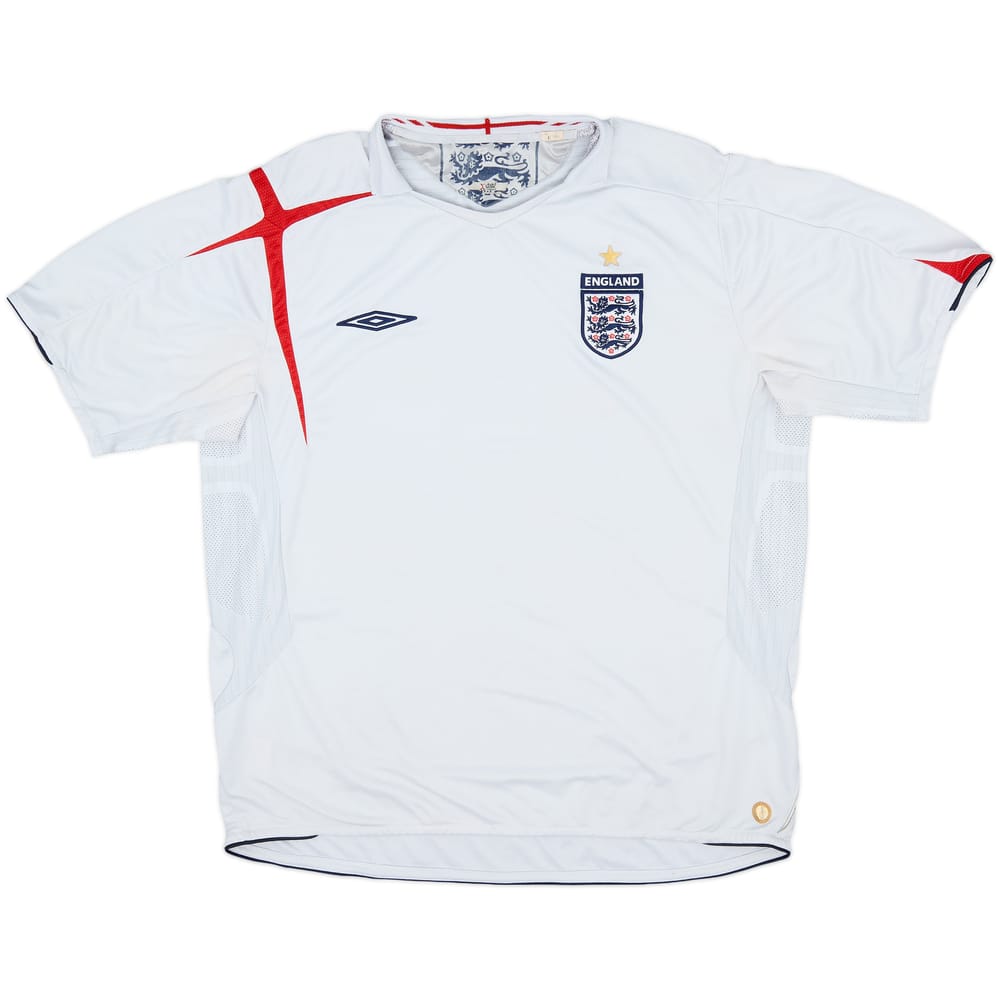 2005-07 England Home Shirt - 4/10 - (XL)