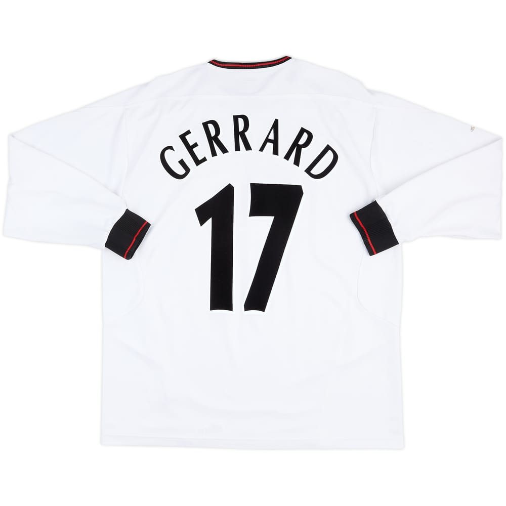 2003-04 Liverpool Camiseta de Visitante Manga Larga Gerrard #17 - 8/10 - (XL)