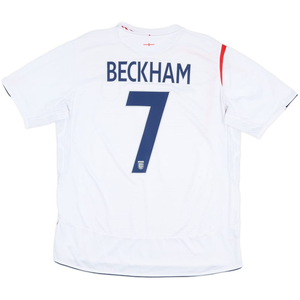 2005-07 Inglaterra Local Camiseta Beckham #7 - 6/10 - (XL)