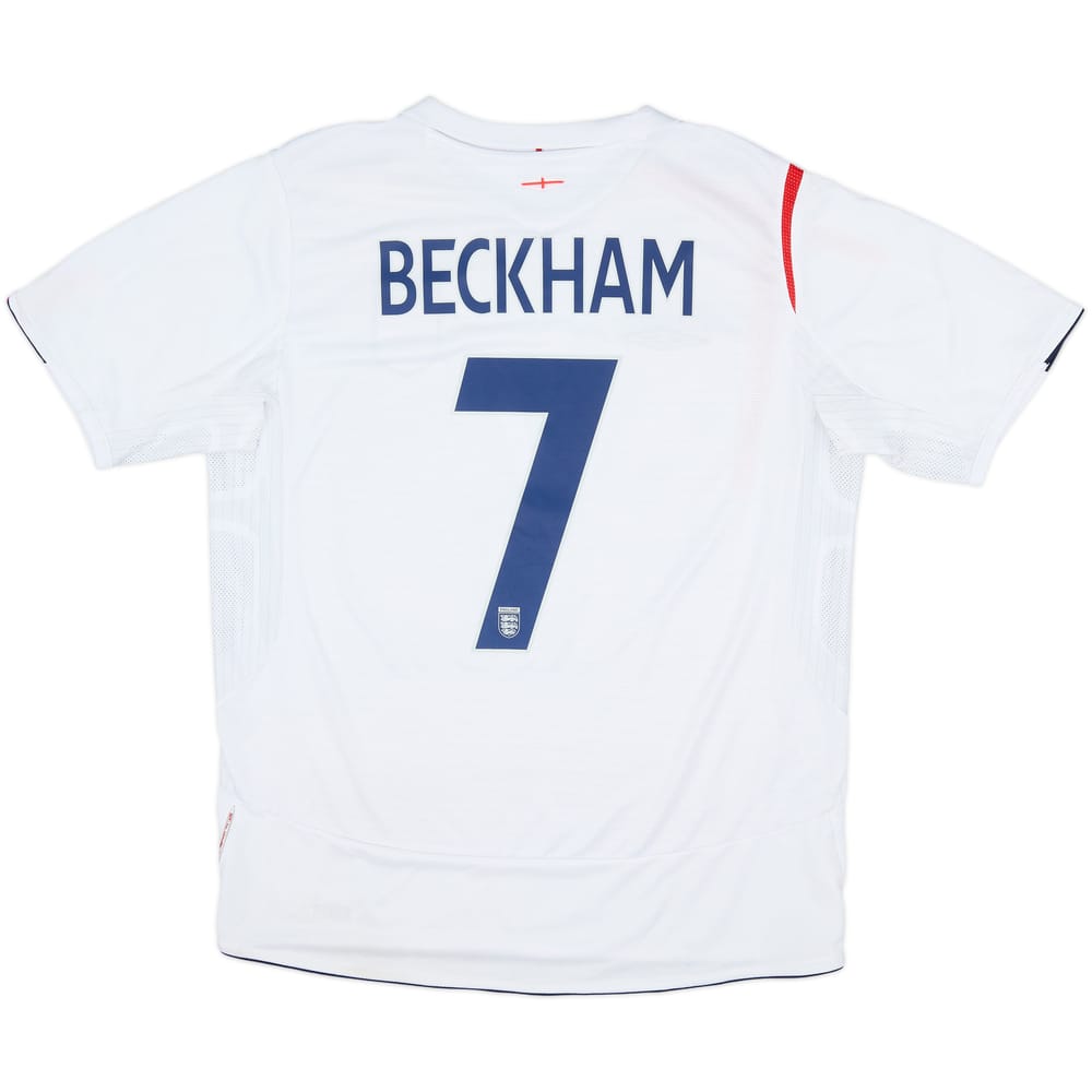 2005-07 England Home Shirt Beckham #7 - 7/10 - (L)