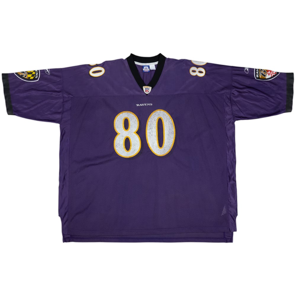 2002 Balitmore Ravens Stokley #80 Reebok On Field Home Jersey - 4/10 - (5XL)