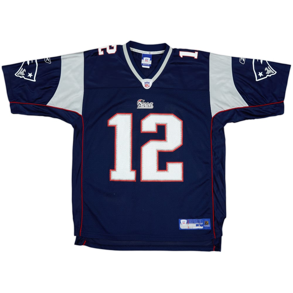 2005-06 New England Patriots Brady #12 Reebok On Field Home Jersey - 8/10 - (L)