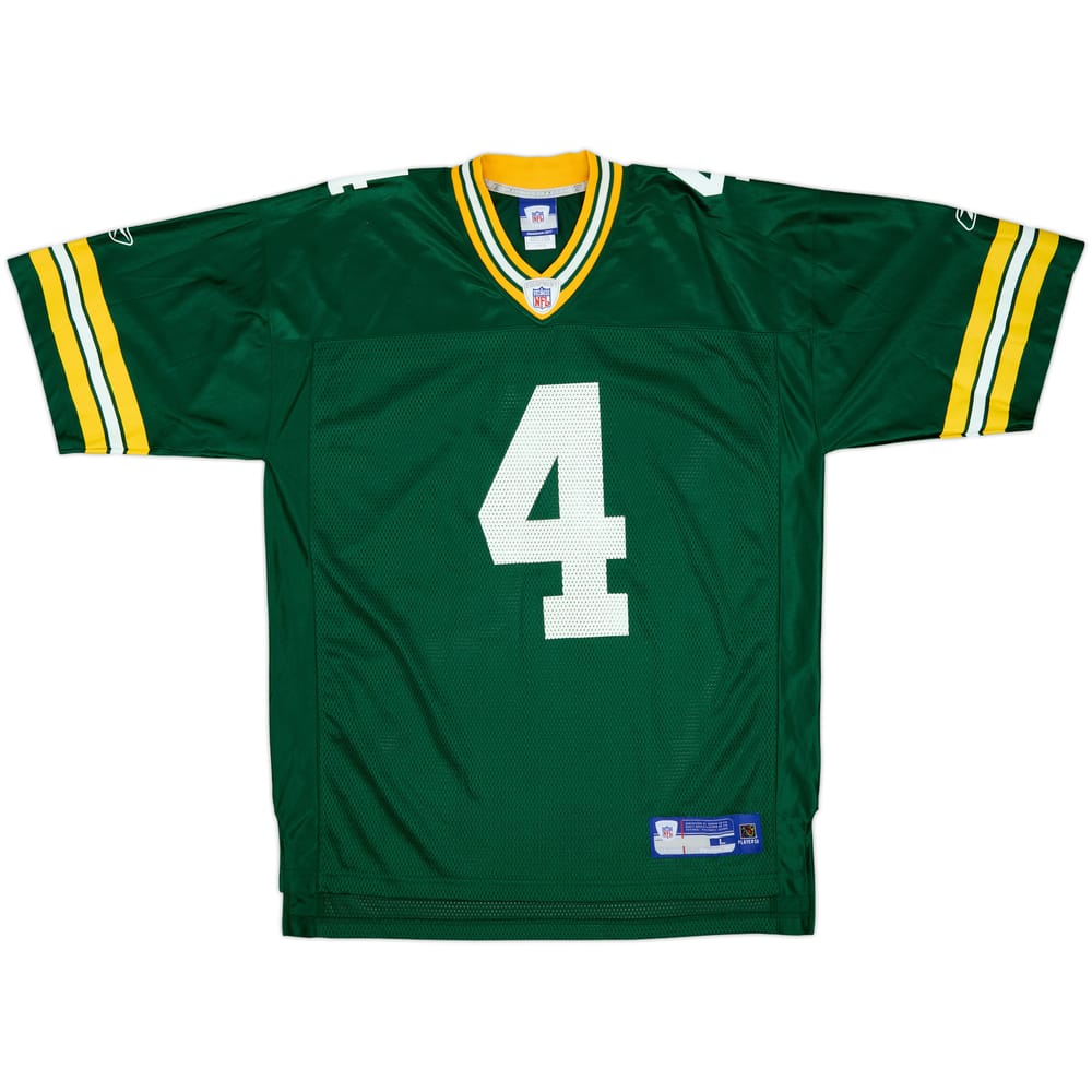 2005-06 Green Bay Packers Favre #4 Reebok On Field Home Jersey - 9/10 - (L)