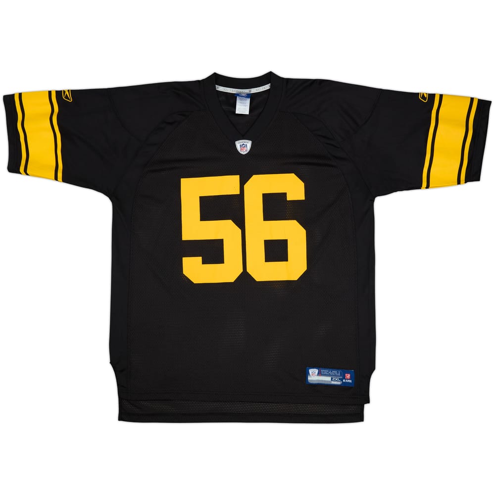 2008-11 Pittsburgh Steelers Woodley #56 Reebok On Field Alternate Jersey - 9/10 - (XXL)