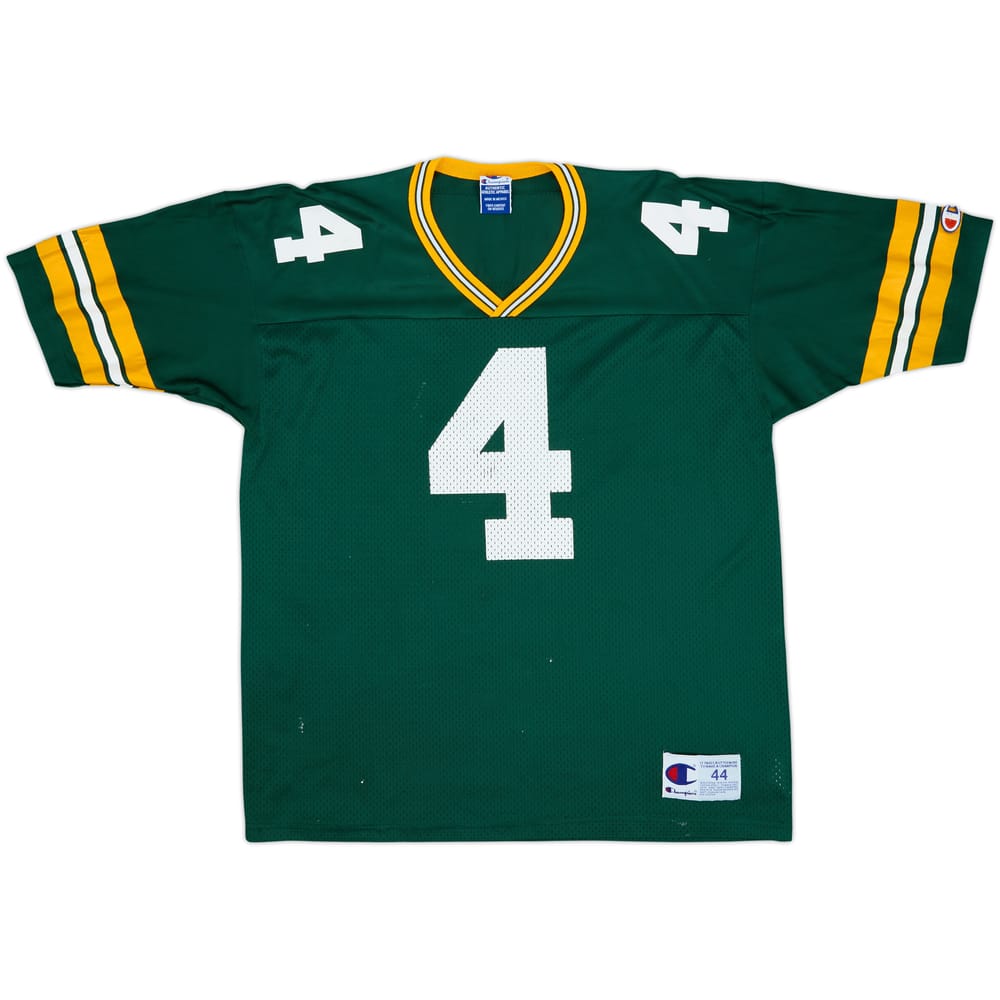 1997-99 Green Bay Packers Favre #4 Champion Home Jersey - 5/10 - (L)