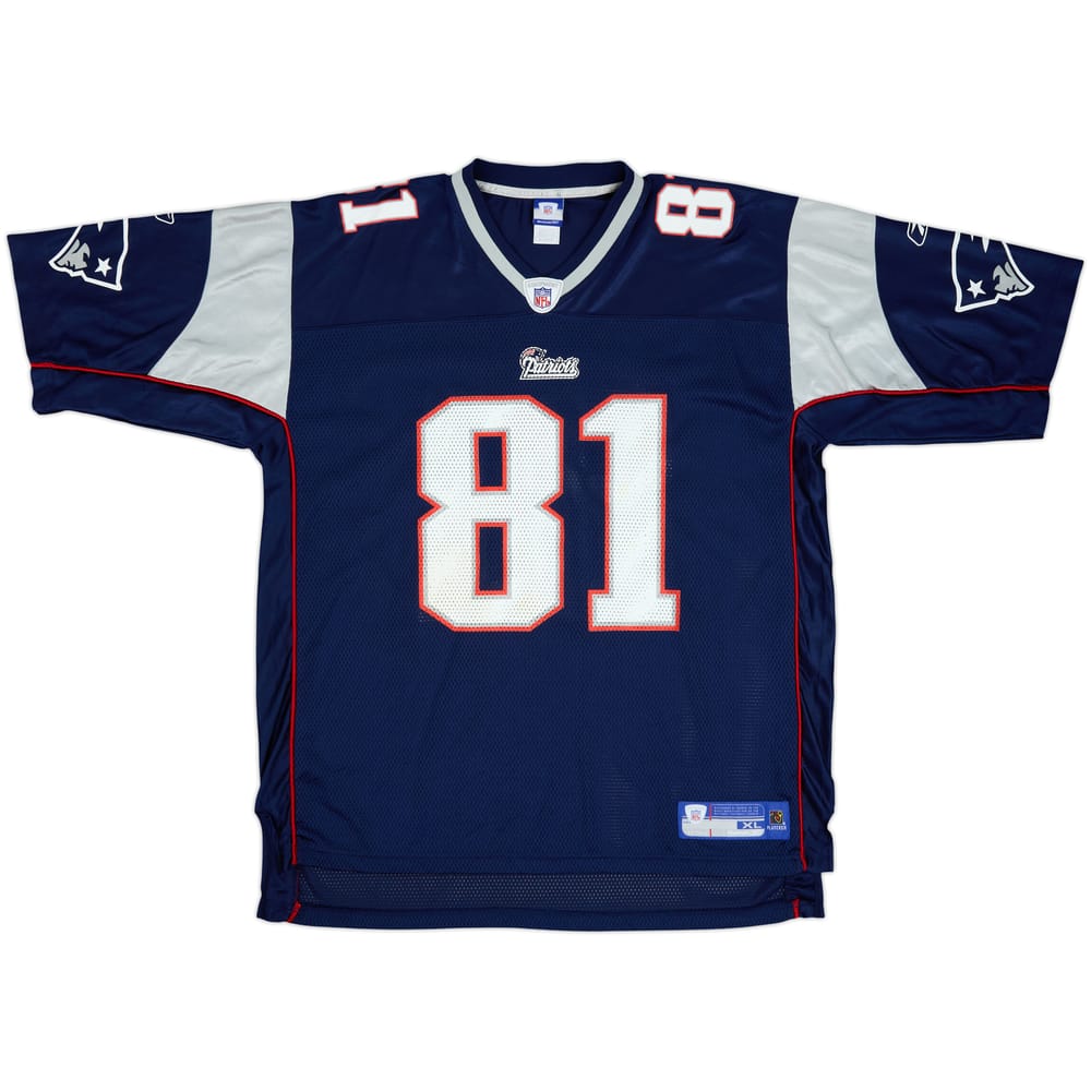 2005 New England Patriots B.Johnson #81 Reebok On Field Home Jersey - 9/10 - (XL)
