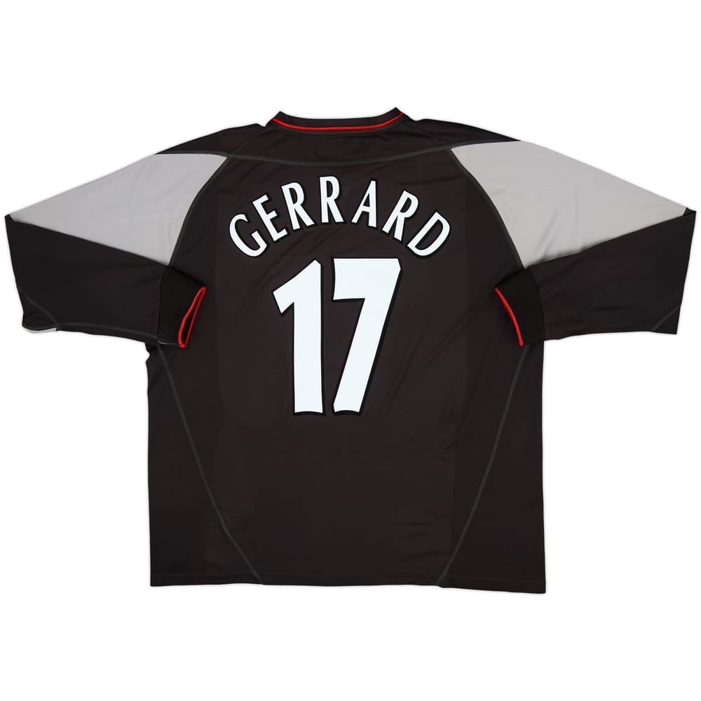 Camiseta de visitante L/S del Liverpool 2002-04 Gerrard #17 - 8/10 - (XL)