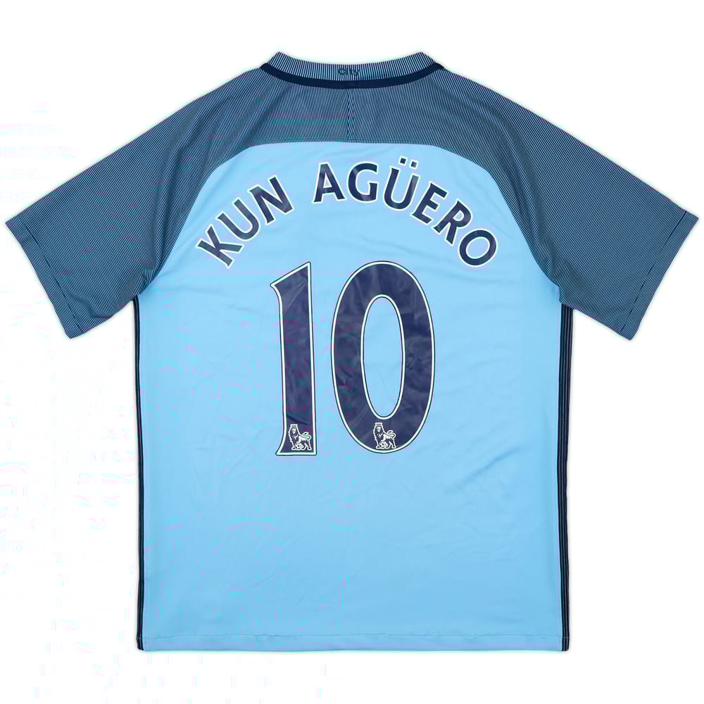 2016-17 Manchester City Home Shirt Kun Aguero #10 - 6/10 - (M)
