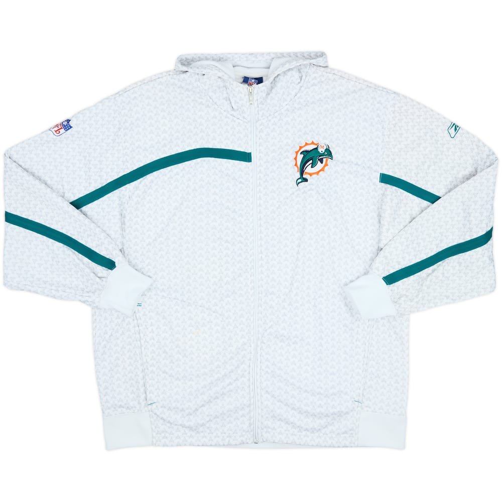 2007 Miami Dolphins Reebok Full Zip Hooded Sweat Top - 7/10 - (XL)