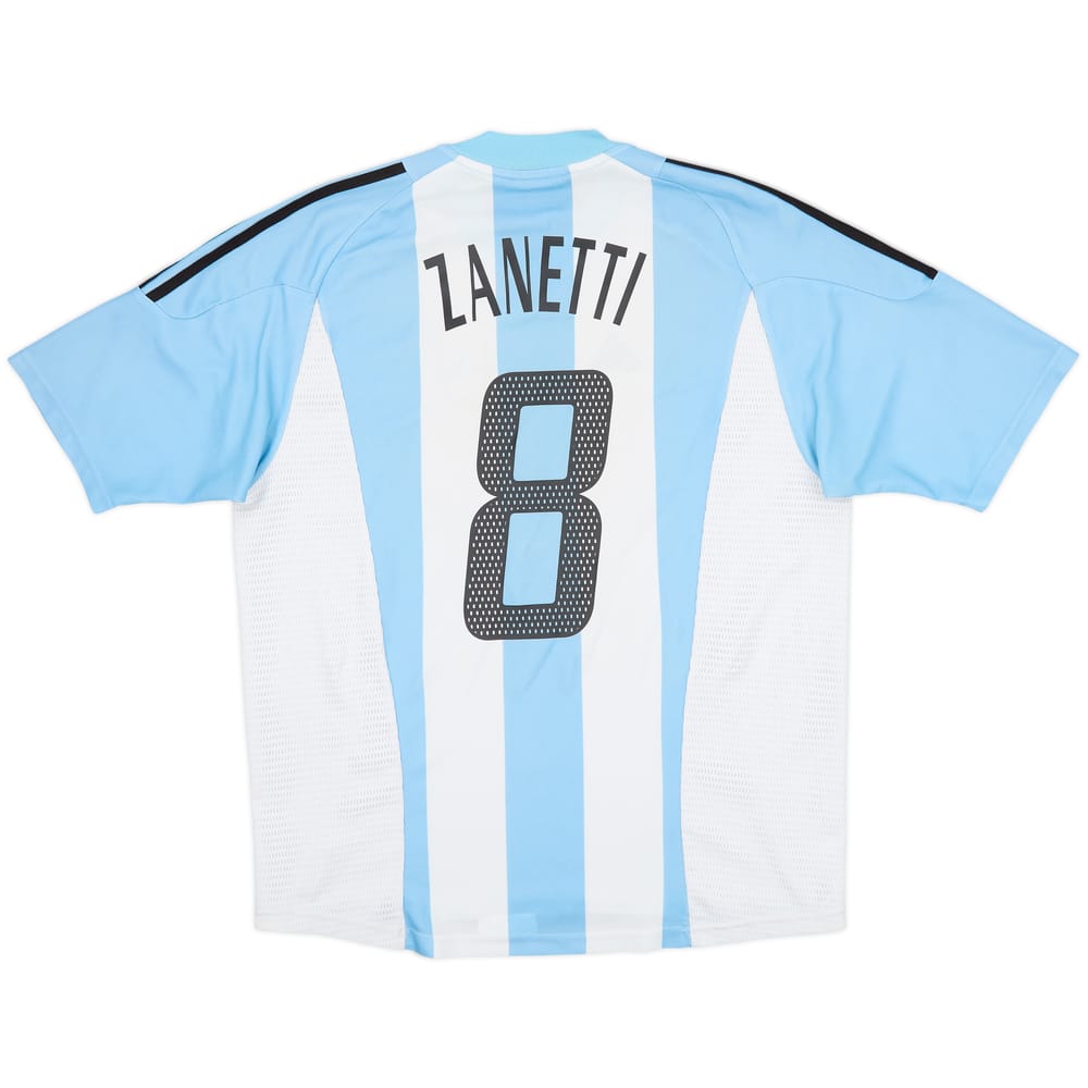 2002-04 Argentina Home Shirt Zanetti #8 - 6/10 - (XL)