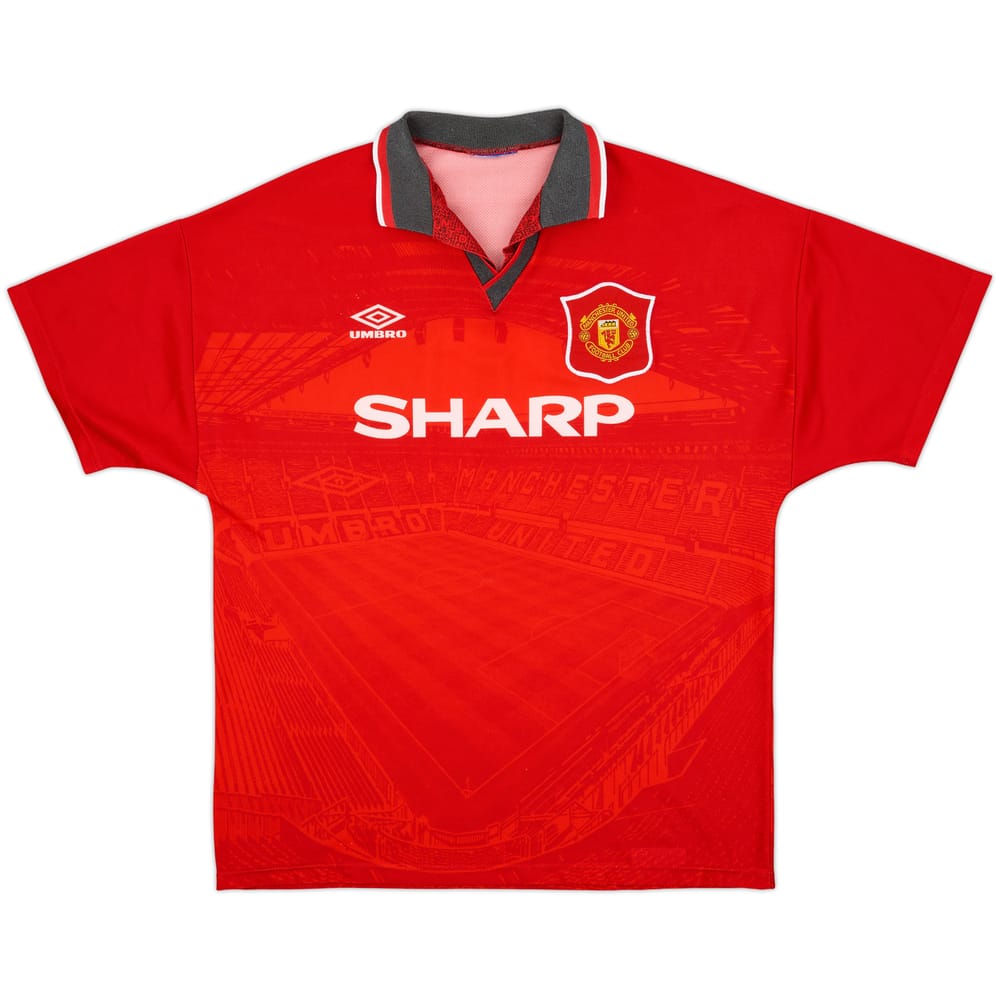 1994-96 Manchester United Home Shirt #9 - 7/10 - (L)