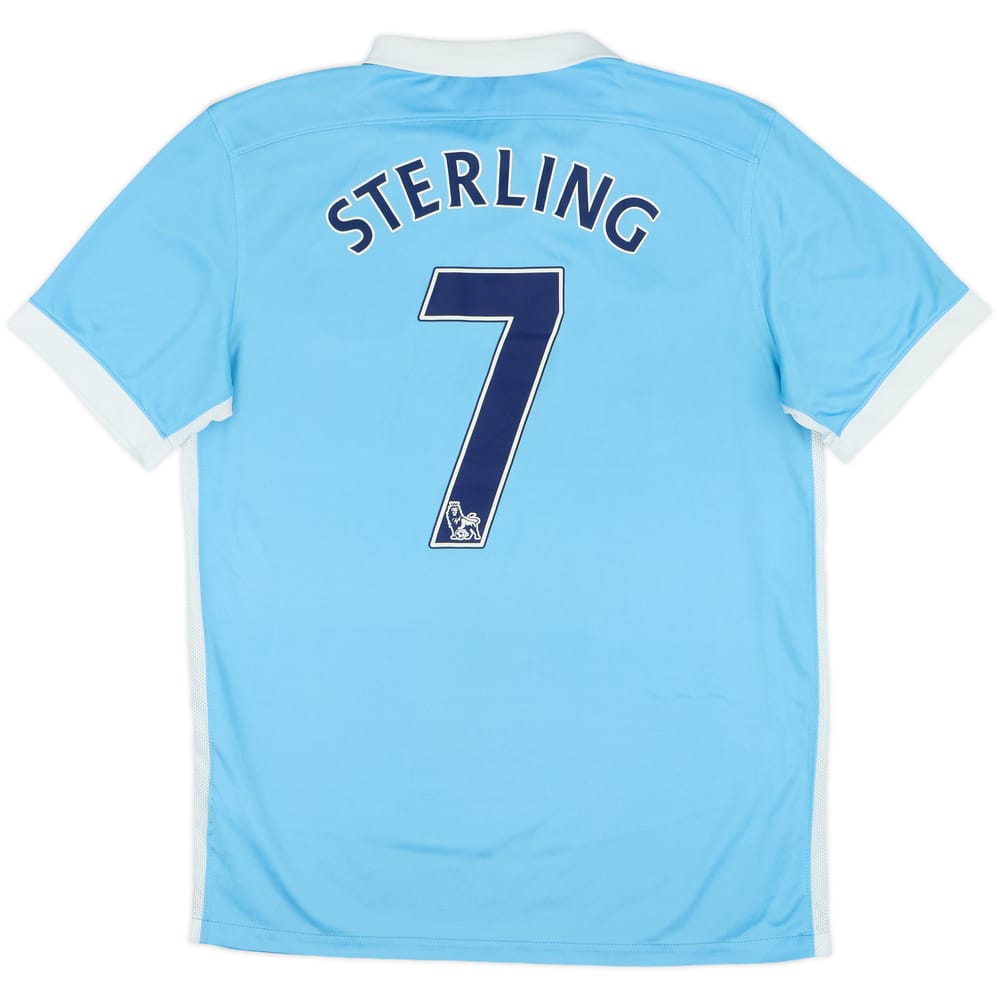 2015-16 Manchester City Home Shirt Sterling #7 - 9/10 - (M)
