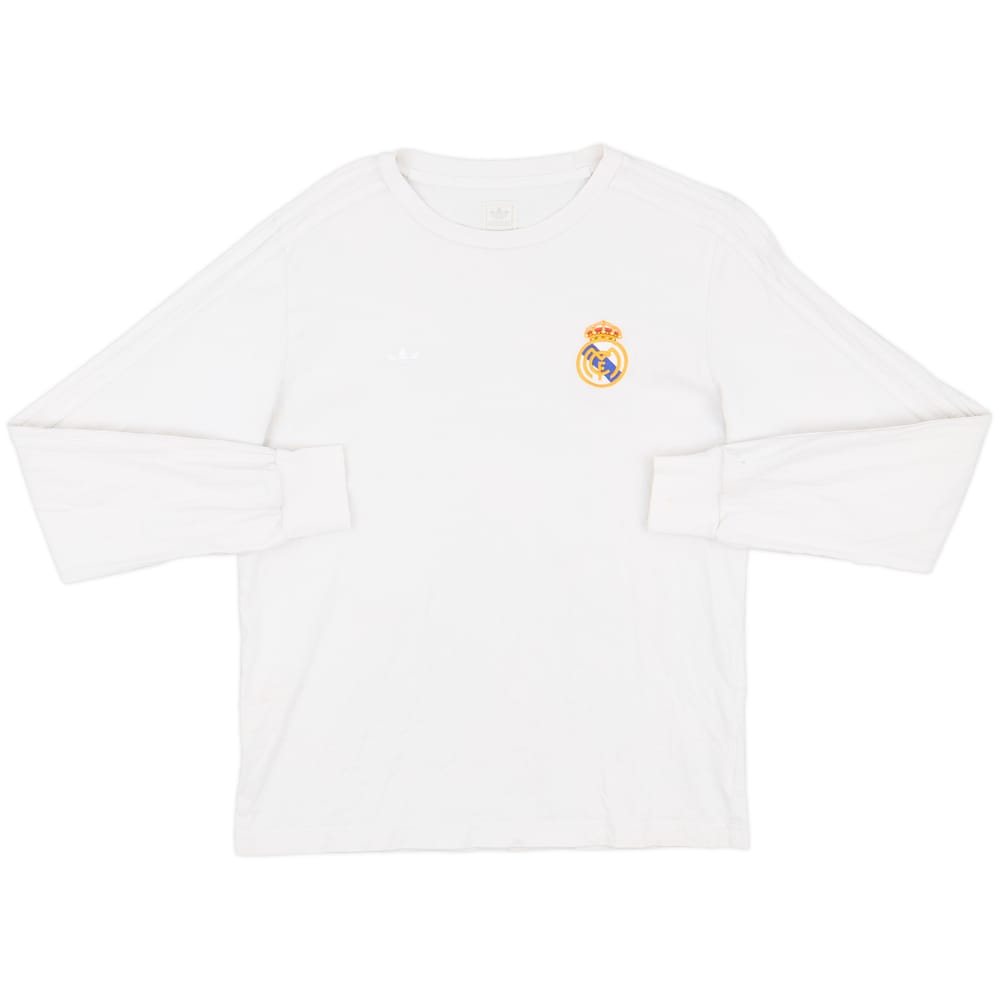 2006 Real Madrid adidas Originals Retro Style L/S Cotton Tee - 6/10 - (S)