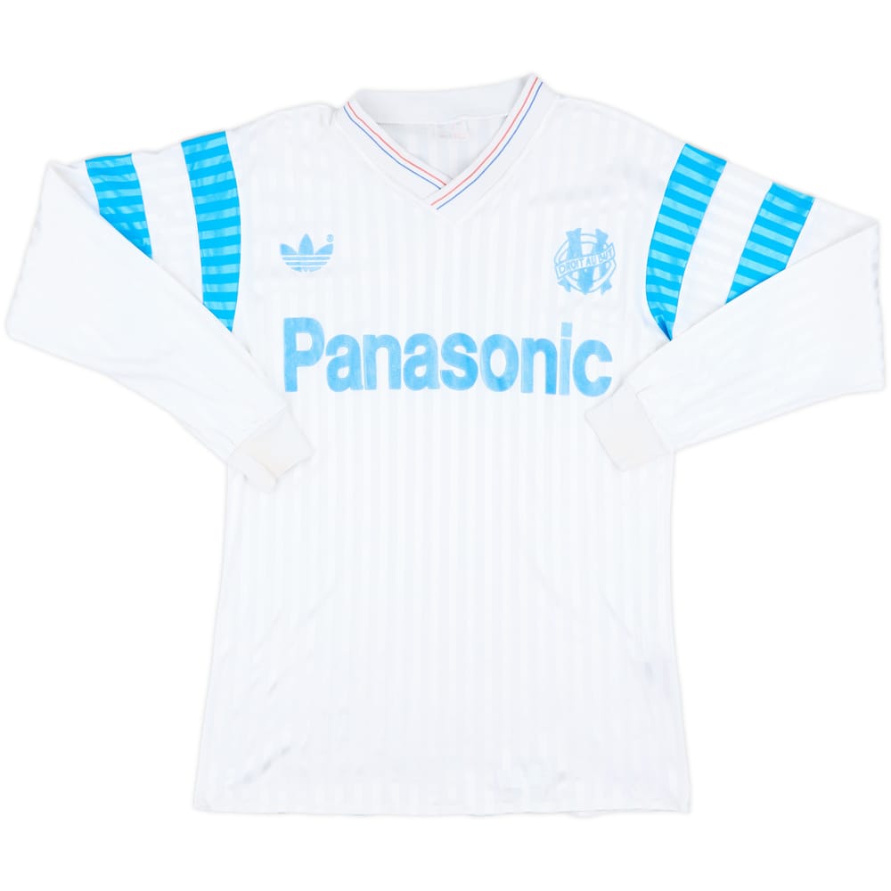 1990-91 Olympique Marseille Home L/S Shirt - 8/10 - (S)