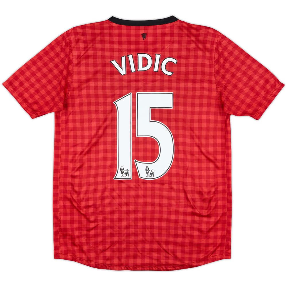 2012-13 Manchester United Home Shirt Vidic #15 - 7/10 - (XL.Boys)