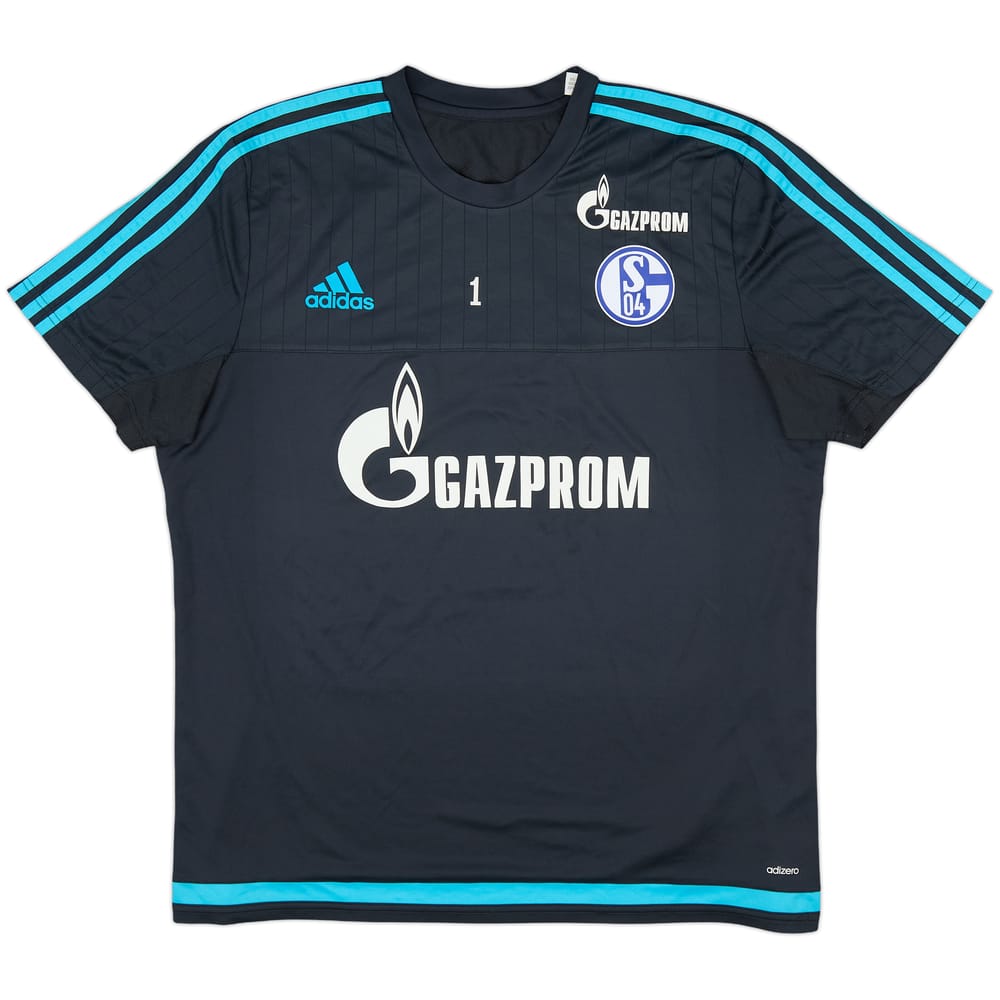 2015-16 Schalke Player Issue adidas Training Shirt #1 - 9/10 - (XL)
