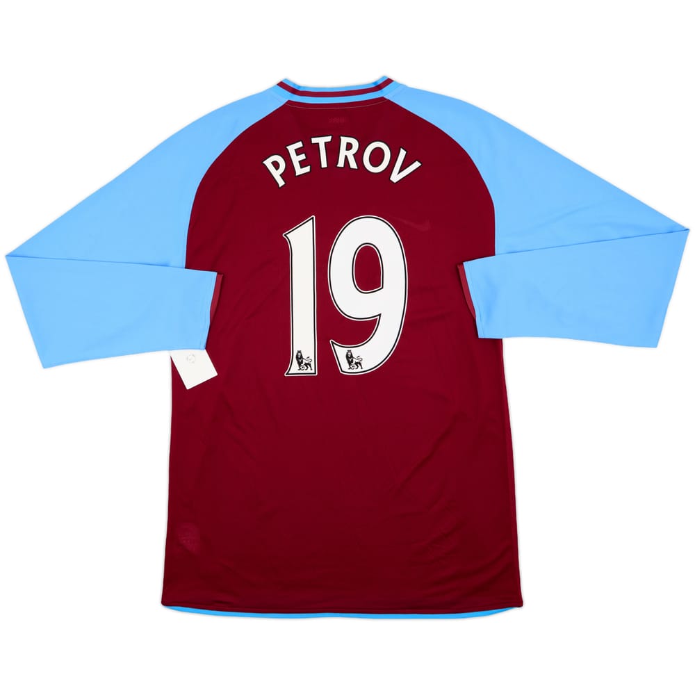 2008-09 Aston Villa Player Issue Home L/S Shirt Petrov #19 (XXL)