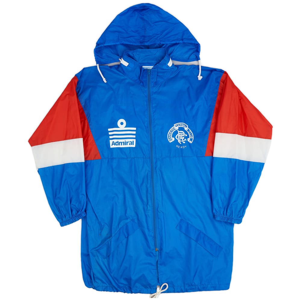 1990-92 Rangers Admiral Hooded Rain Jacket - 7/10 - (L)