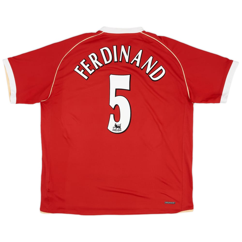 2006-07 Manchester United Home Shirt Ferdinand #5 - 8/10 - (XXL)