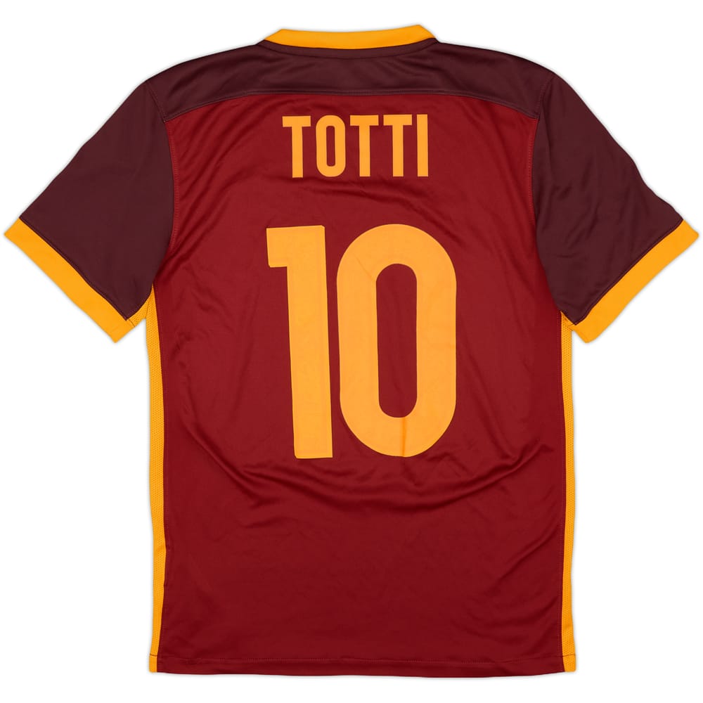 2015-16 Roma Home Shirt Totti #10 - 7/10 - (S)
