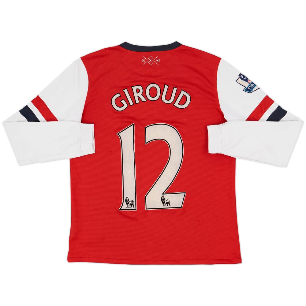2012-14 Arsenal Home L/S Shirt Giroud #12 - 7/10 - (XL.Boys)
