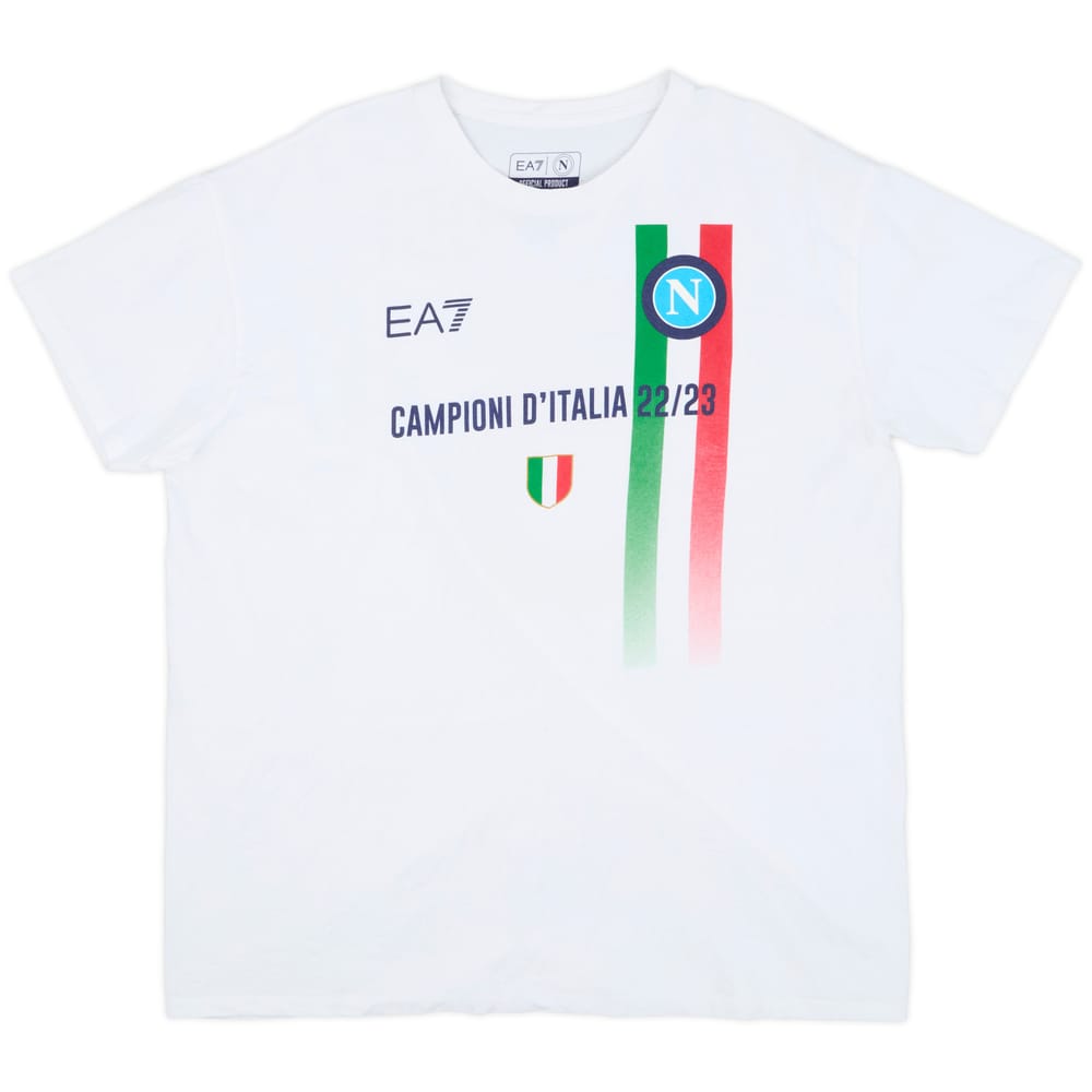 2022-23 Napoli EA7 'Campioni D'Italia' Cotton Tee - 9/10 - (XXL)