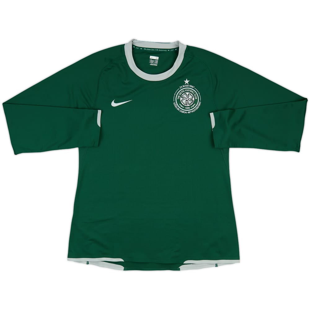 2007-08 Celtic Player Issue Away L/S Shirt - 9/10 - (M)